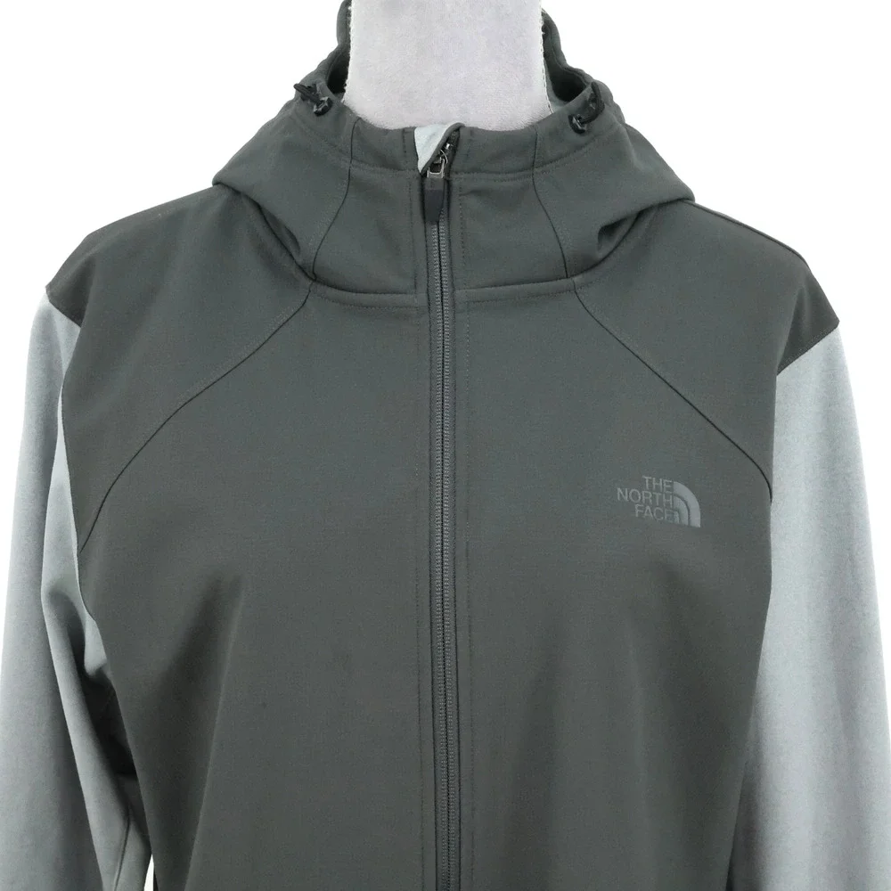 The North Face Jacket Mens Medium Gray Full Zip Hood Pockets Mountain Athletics